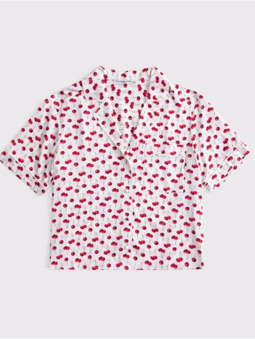 Abercrombie Women’s Short-Sleeve Sleep Shirt | Cherry Pattern | Size Medium